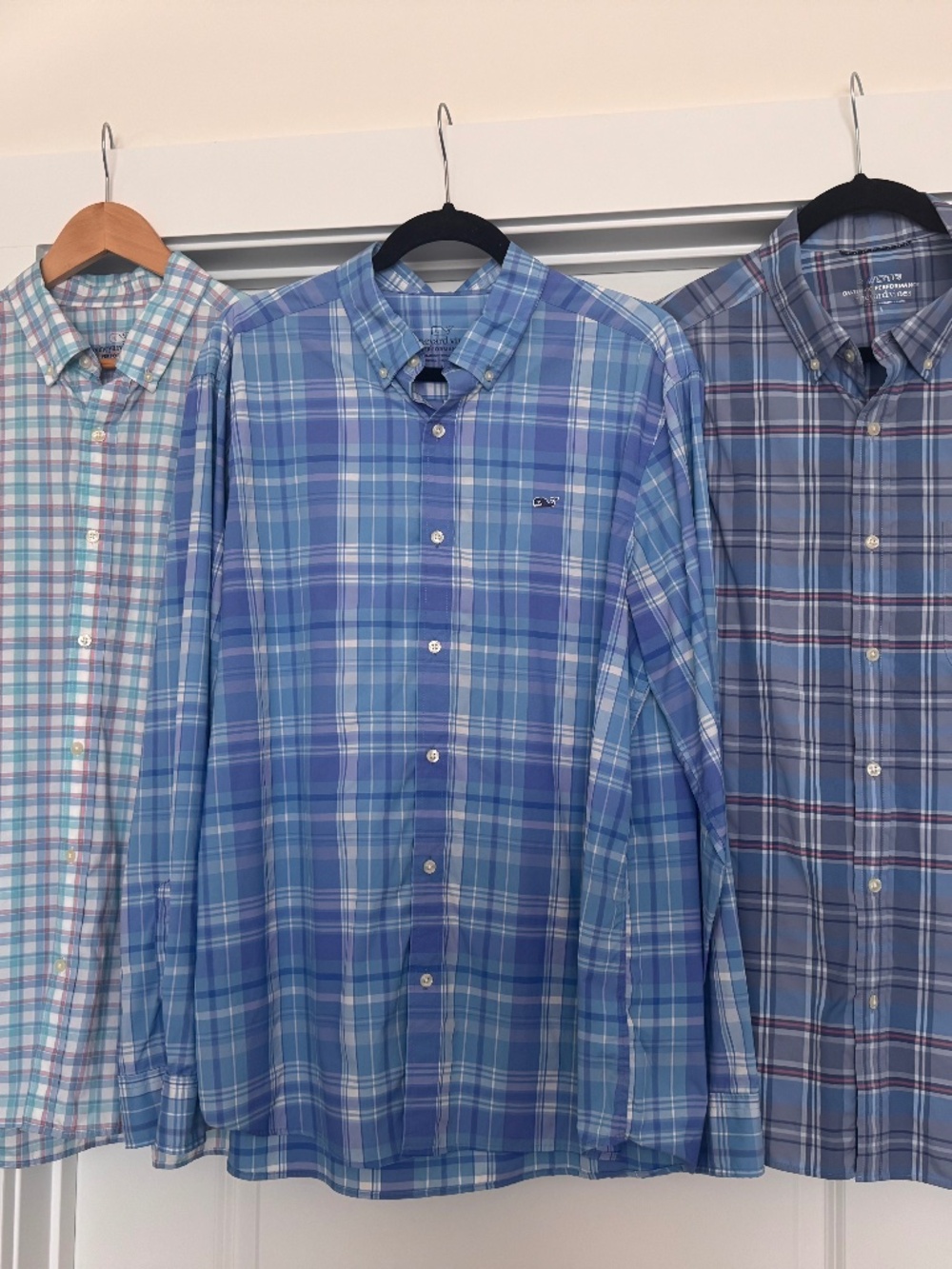 Lot of 3 Vineyard Vines Performance Plaid Button Down Shirts Men’s - Size large